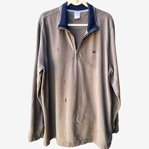 Men’s Brooks Brothers 1/4 Zip Long Sleeve Soft Casual Shirt Size 2XL EUC